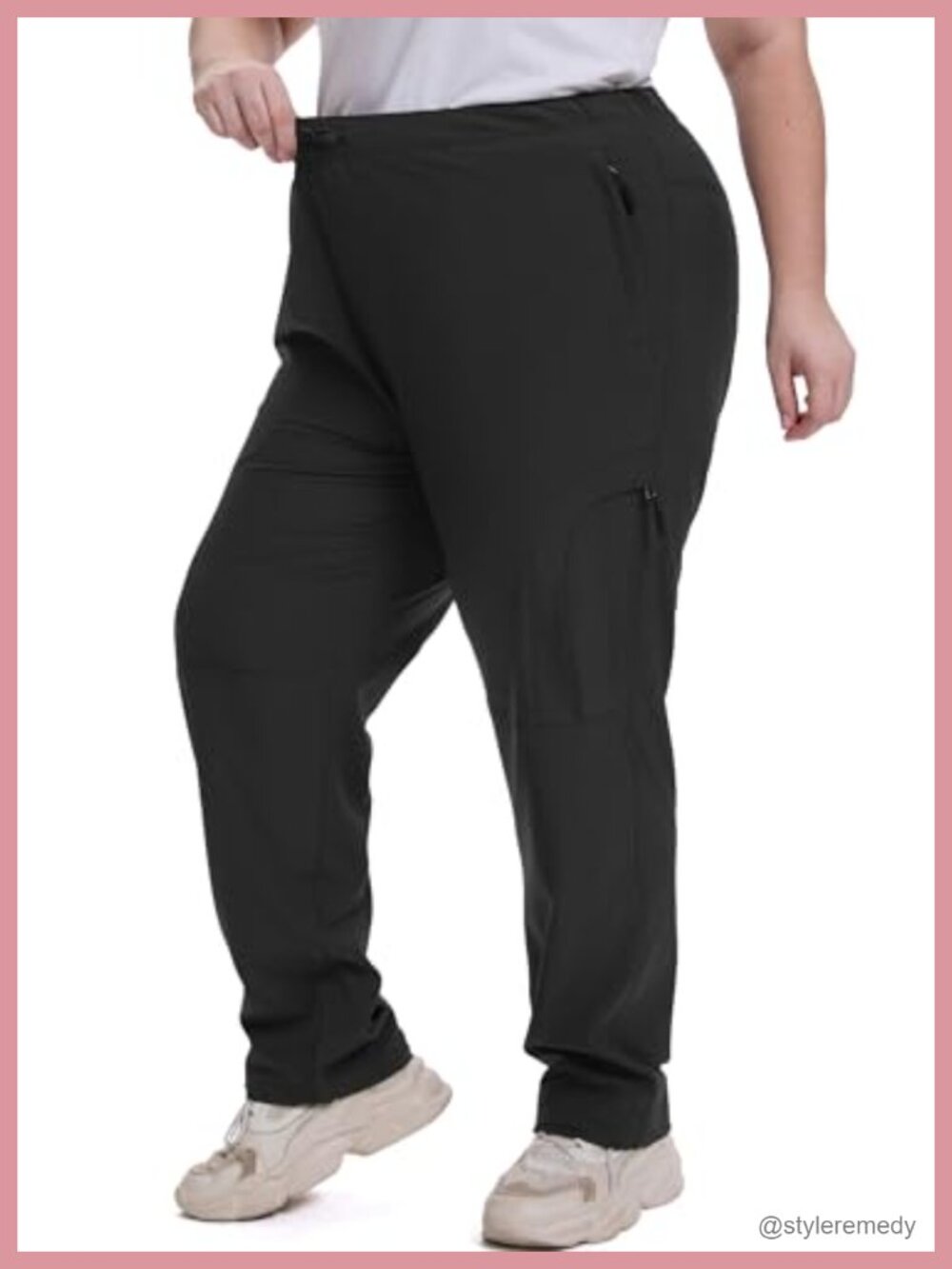 Women's Plus Size Hiking Cargo Pants Waterproof UPF 50 Stretch